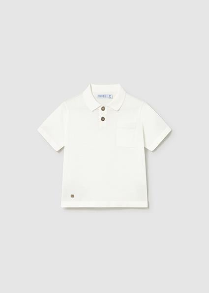 Mayoral Erkek Bebek Polo Yaka Kısa Kol T-shirt Krem 01109