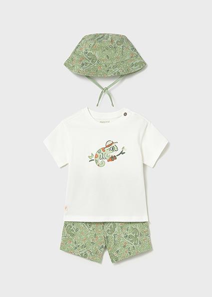 Mayoral Erkek Bebek Şapka T-shirt Şort Takım Yeşil - 01667
