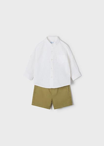 Mayoral Erkek Bebek Yeşil Set-Uzun Kol Tshirt Ve Şort 