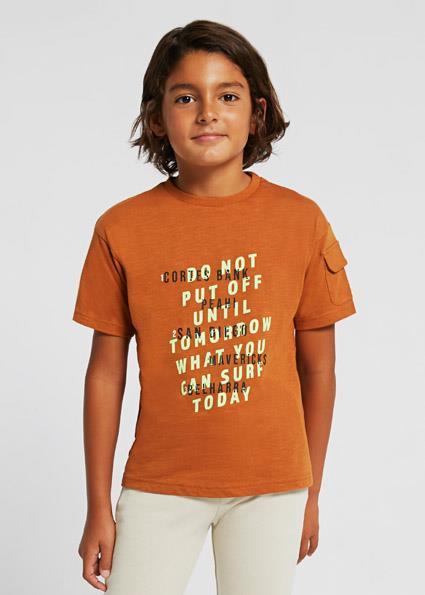 Mayoral Erkek Çocuk Bej Tshirt-Kısa Kol-Ceplı 