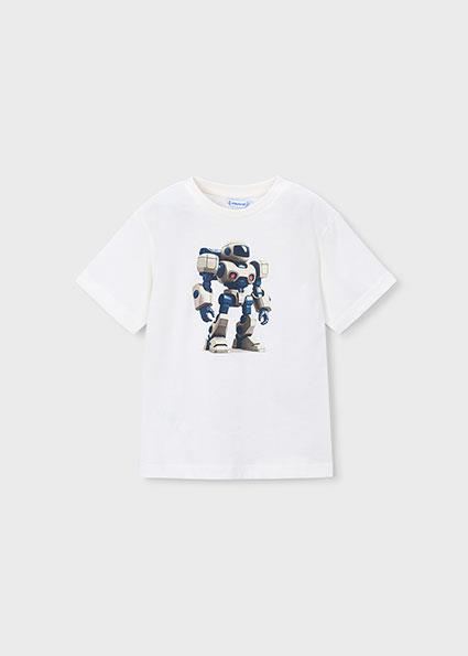 Mayoral Erkek Çocuk Robot T-shirt Krem - 03066