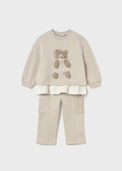 Mayoral Kız Bebek Bej Sweat Pantolon Takım 2843