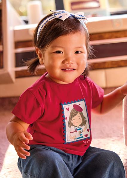 Mayoral Kız Bebek Kısa Kollu T-shirt ve Saç Bandı Set Kırmızı 01081