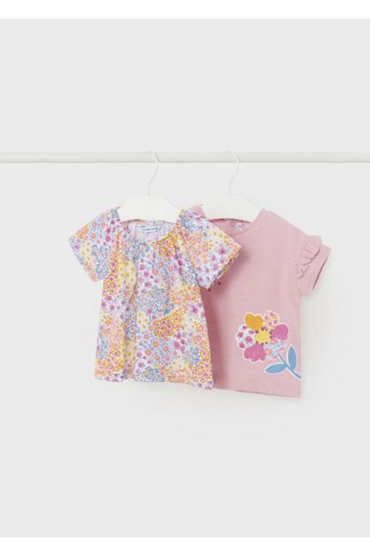 Mayoral Kız Bebek T-shirt 2'Li Kısa Kol 01008