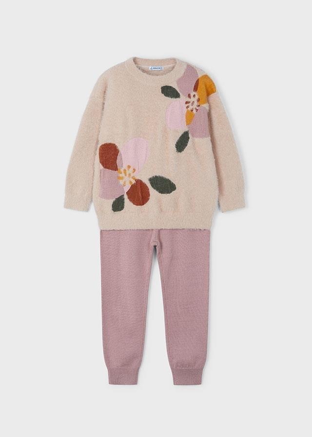 Mayoral Kız Çocuk Kışlık Triko Pantolon Set Pembe 4553