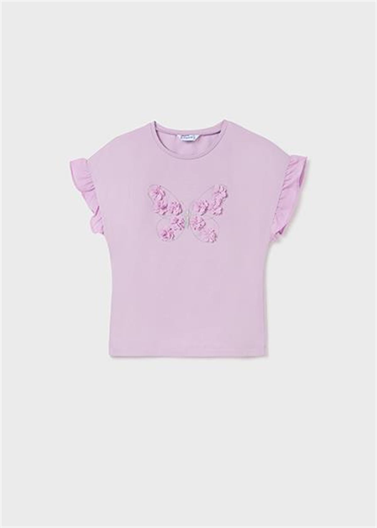 Mayoral Kız Çocuk Mor Kolsuz Tshirt-Kelebek 