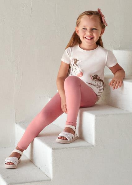 Mayoral Kız Çocuk Pembe Set-Tayt-İşlemeli 