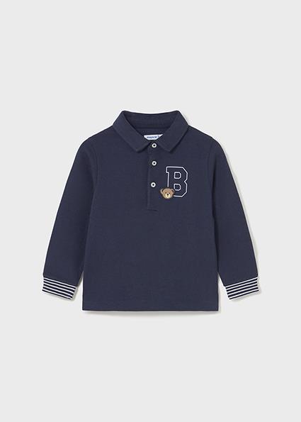 Mayoral Lacivert Erkek Bebek Polo Yaka Uzun Kollu Tişört 2101