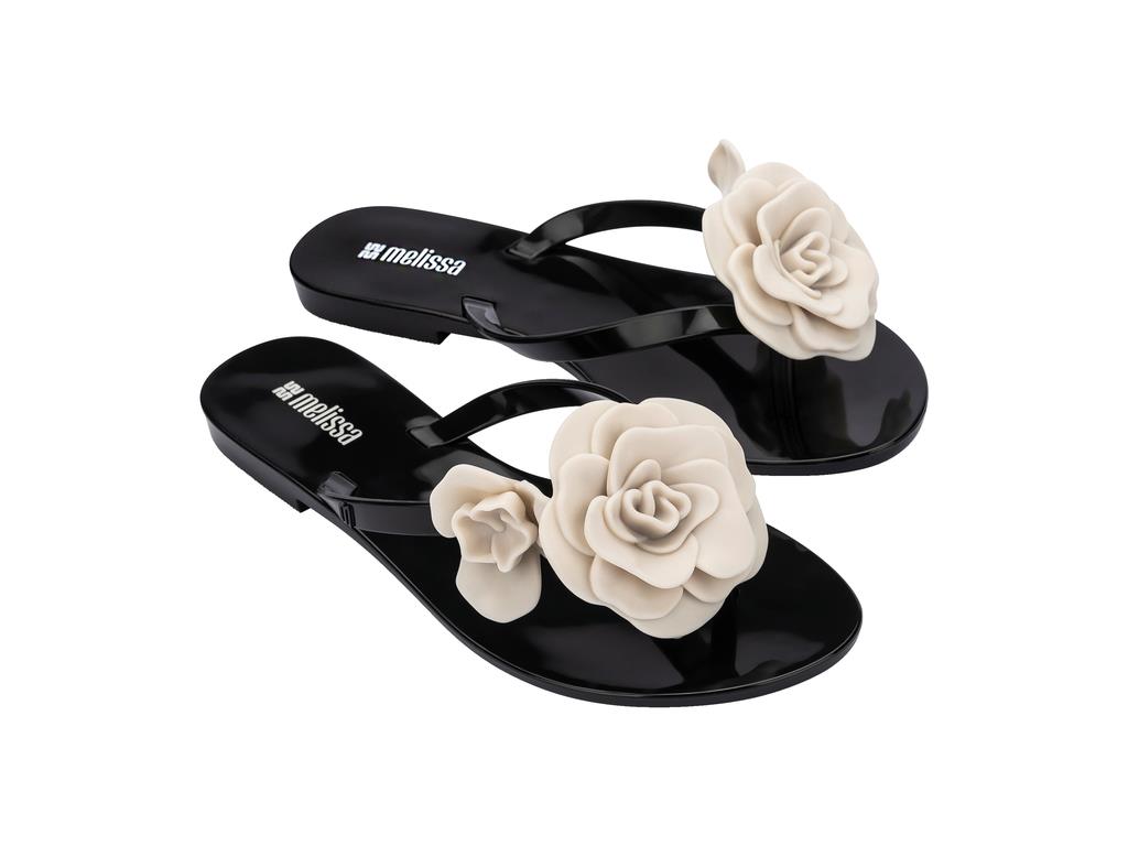 Melissa Harmonic Petals AD Kadın-Kız Çocuk Parmak Arası Terlik 37818-Siyah