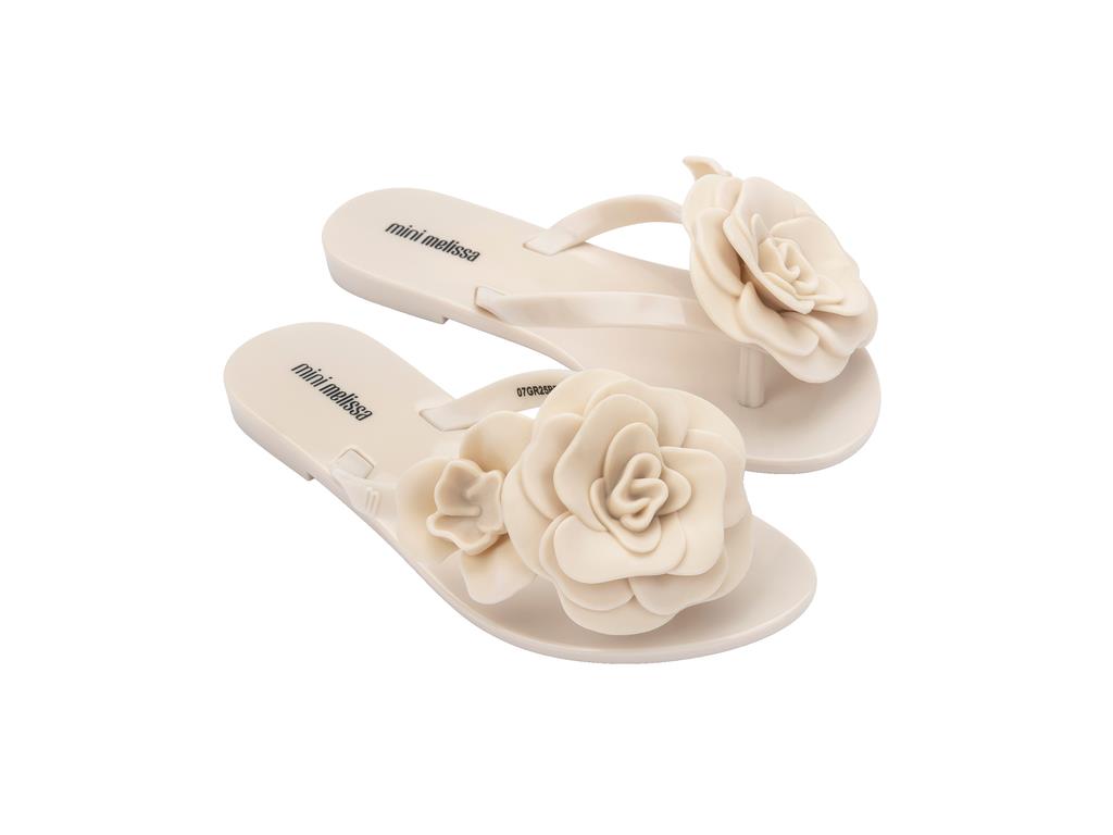 Mini Melissa Harmonic Petals INF Kız Çocuk Parmak Arası Terlik 37821-Krem