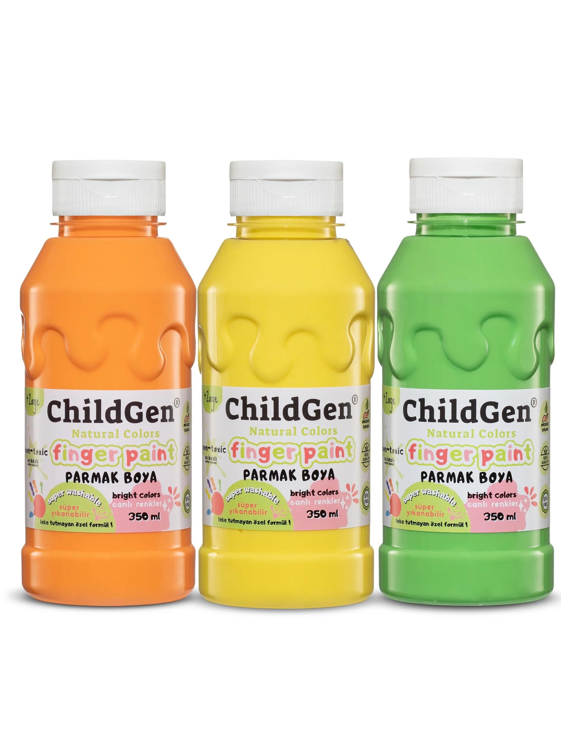 PARMAK BOYA 3'LÜ SET (350 ml x 3) - PASTEL SET(TURUNCU,SARI,YEŞİL)