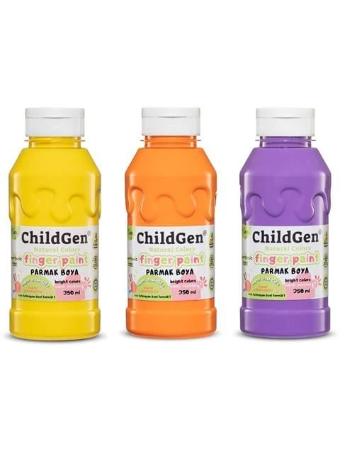 PARMAK BOYA 3'LÜ SET - (350 ml x 3) TURUNCU SARI MOR