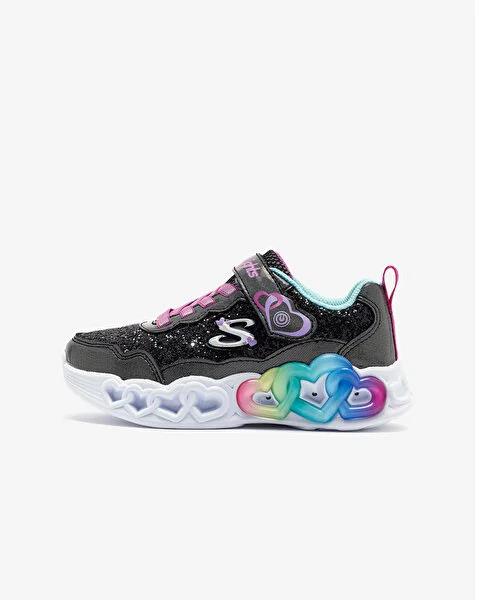 Skechers Infinite Heart Lights - Fresh Love Kız Çocuk Siyah Işıklı Spor Ayakkabı