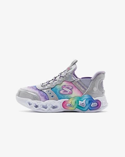 Skechers Infinite Heart Lights Kız Çocuk Gri Işıklı Spor Ayakkabı