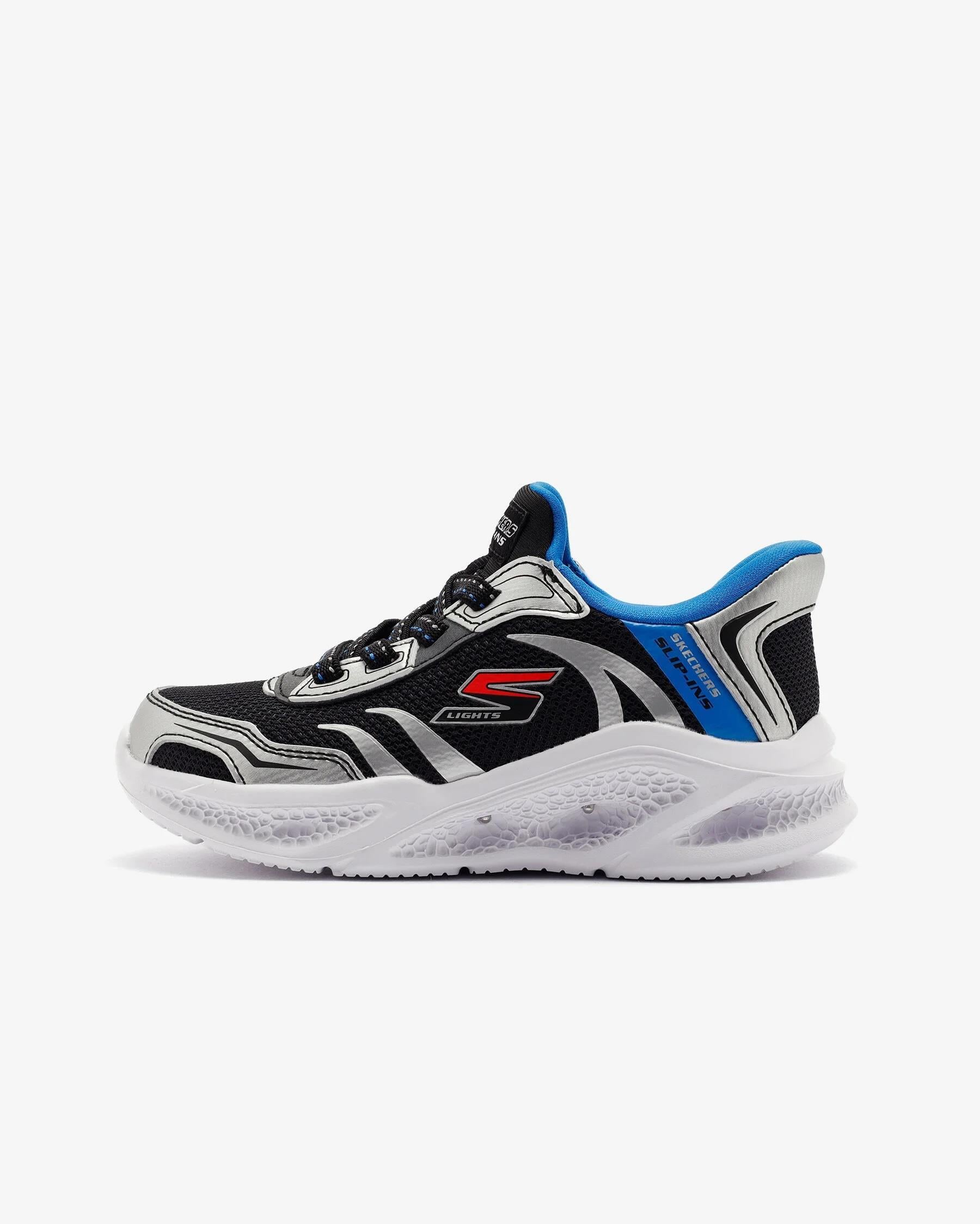 Skechers Meteor Lights Brisk Beams Erkek Çocuk Gri Işıklı Spor Ayakkabı