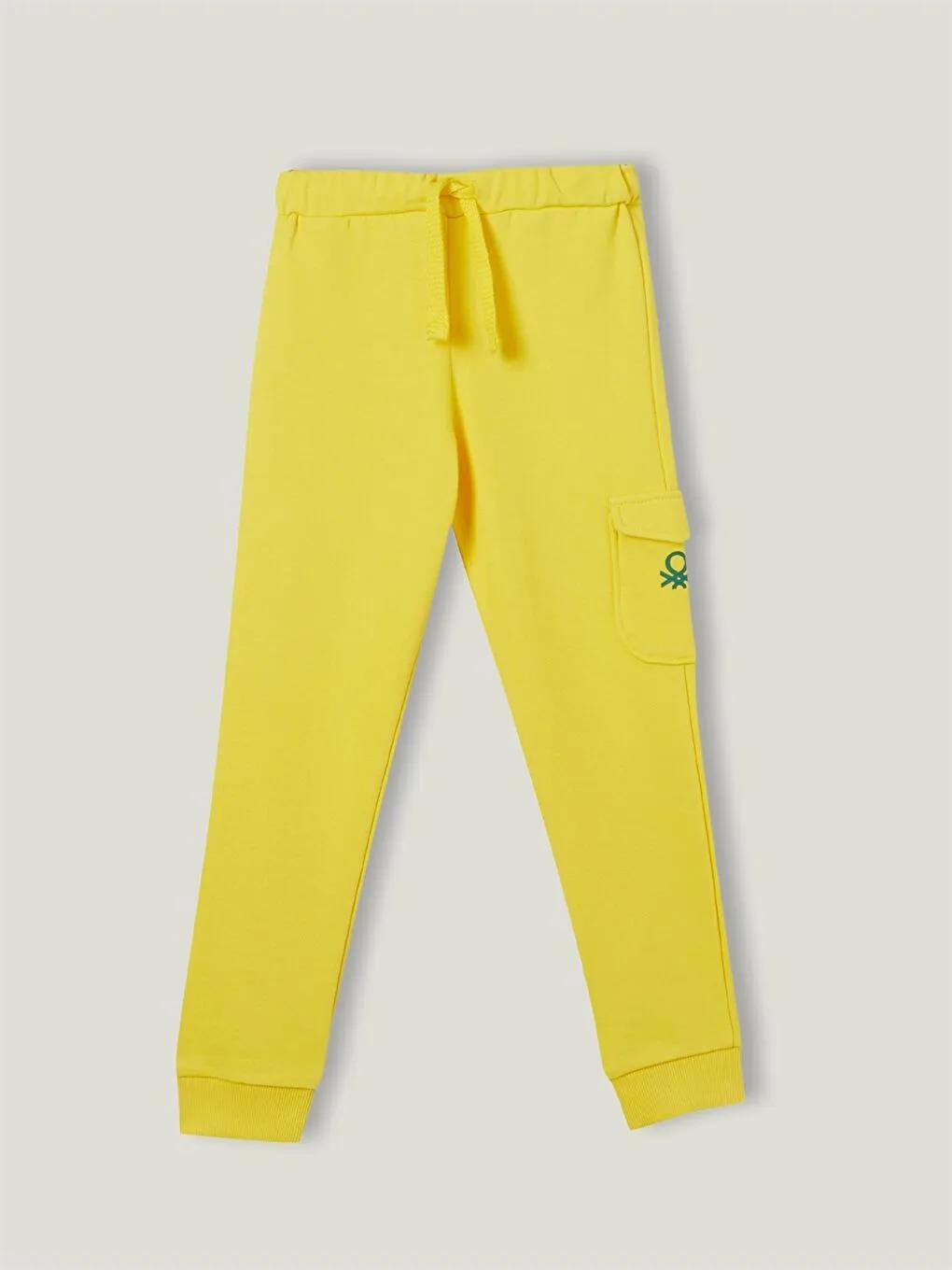 United Colors Of Benetton Beli Lastikli Baskılı Kız Çocuk Jogger Eşofman Altı