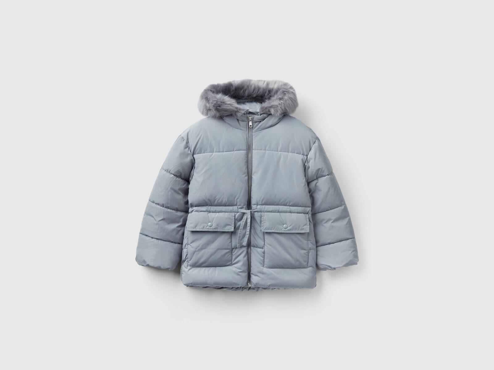 United Colors of Benetton Kız Çocuk Kürklü Mont