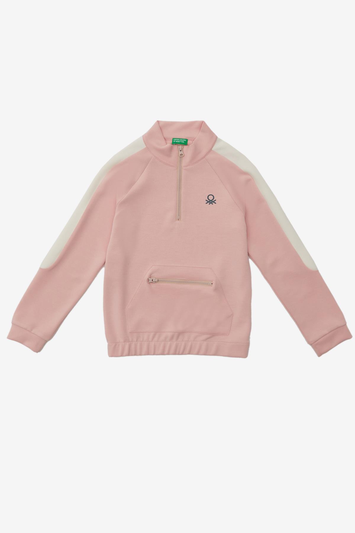 United Colors of Benetton Kız Çocuk Pembe Sweatshirt BNT-G20868
