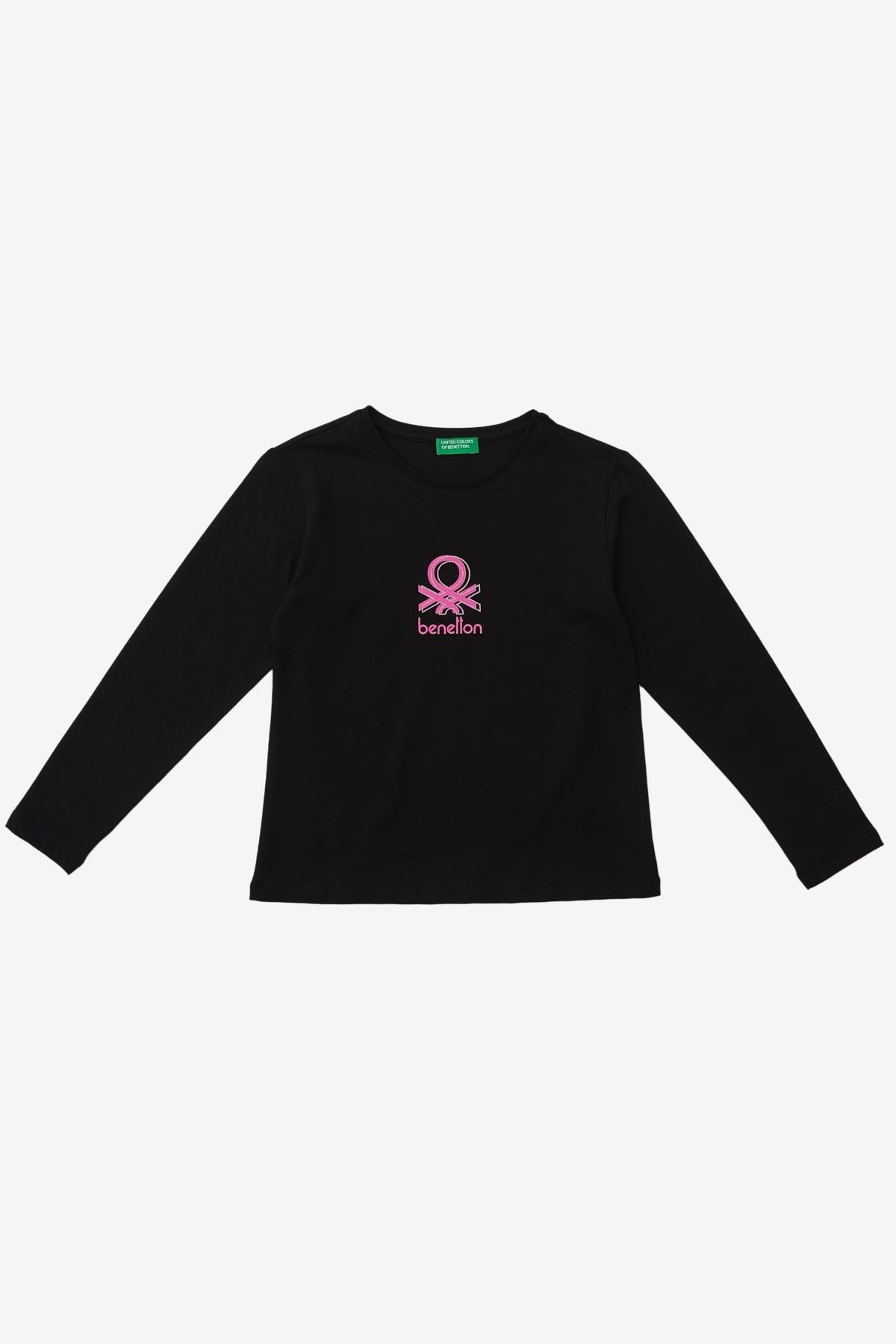 United Colors of Benetton Kız Çocuk Siyah T-Shirt