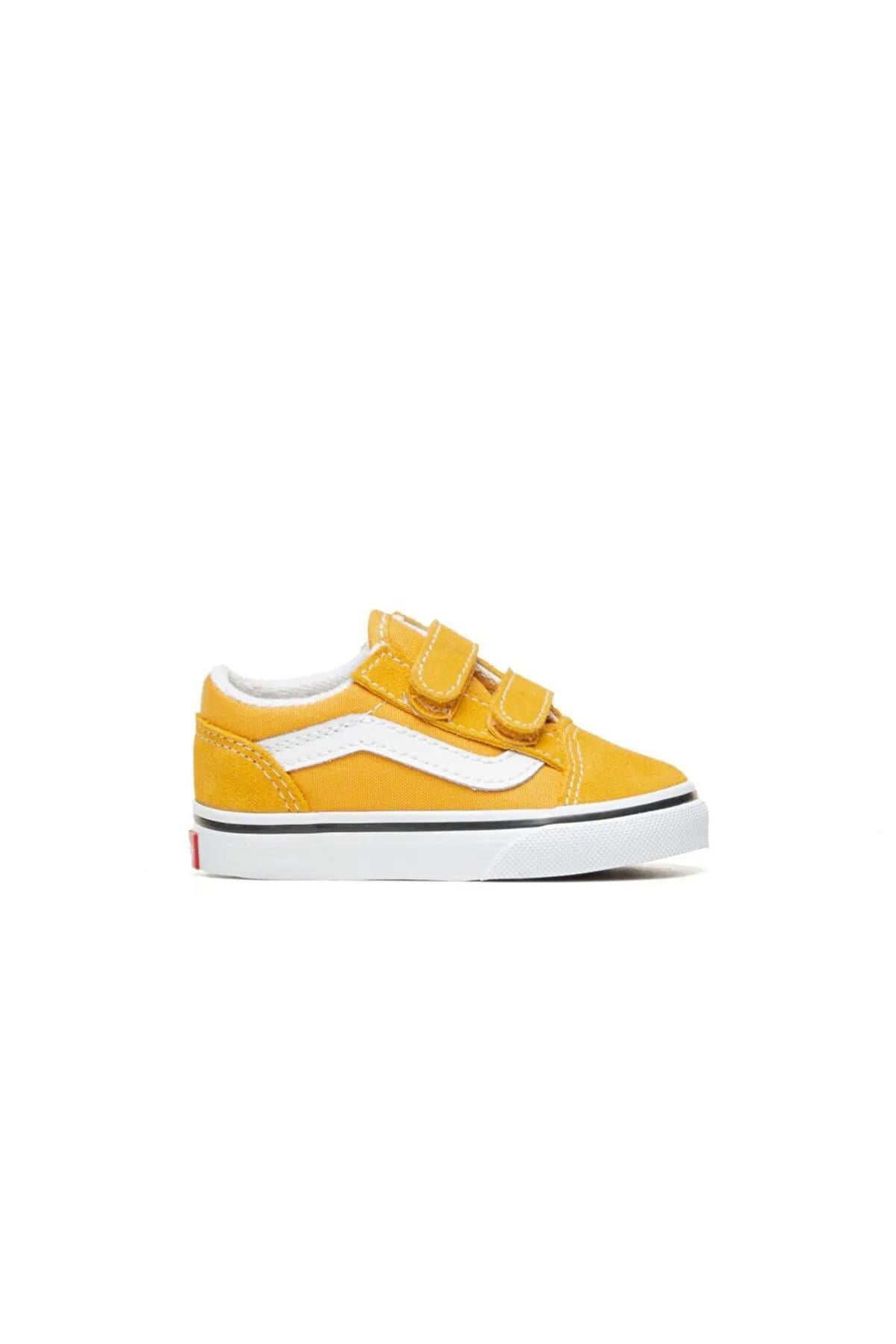 Vans Old Skool V Cırtlı Sarı Çocuk Spor Ayakkabı