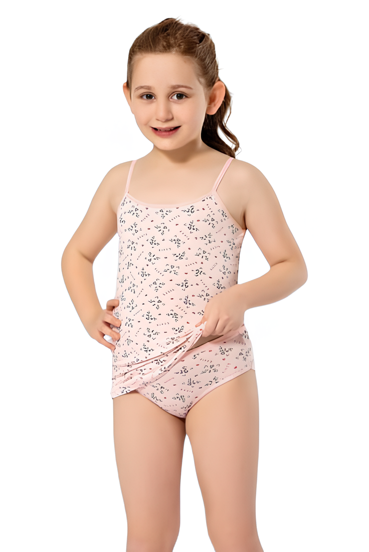 KIZ ÇOCUK BASKILI LİKRALI BİKİNİLİ TAKIM