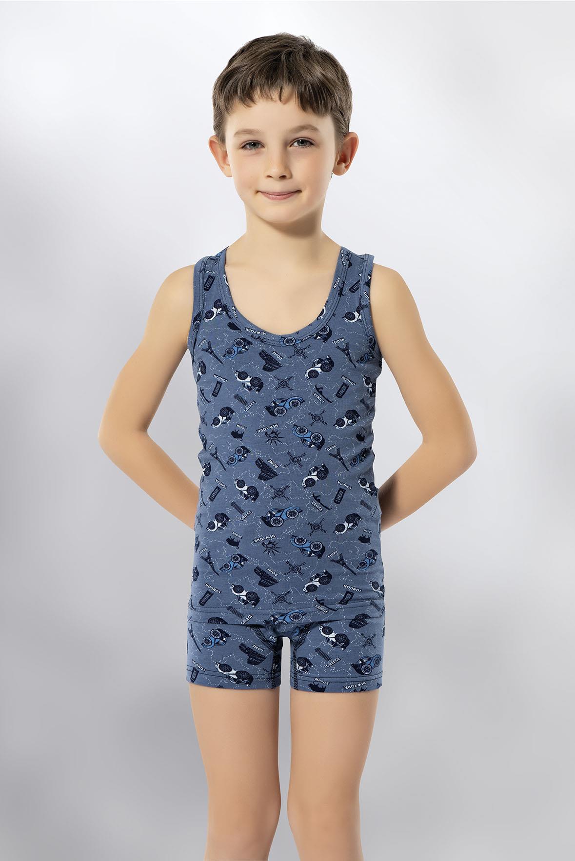 ERKEK ÇOCUK BASKILI LİKRALI BOXERLI TAKIM
