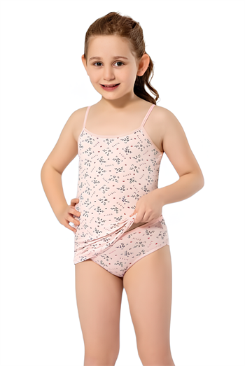 KIZ ÇOCUK BASKILI LİKRALI BİKİNİLİ TAKIM