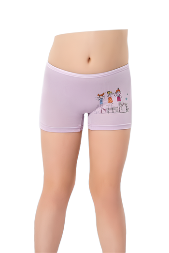 KIZ ÇOCUK PARÇA BASKILI LİKRALI ŞORT