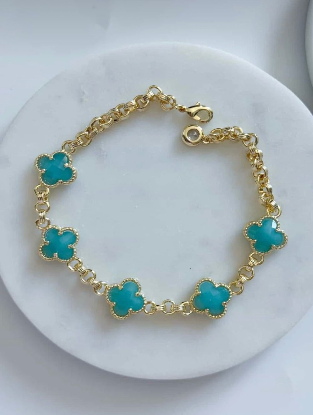 14K ALTIN KAPLAMA VİP YONCA BİLEKLİK
