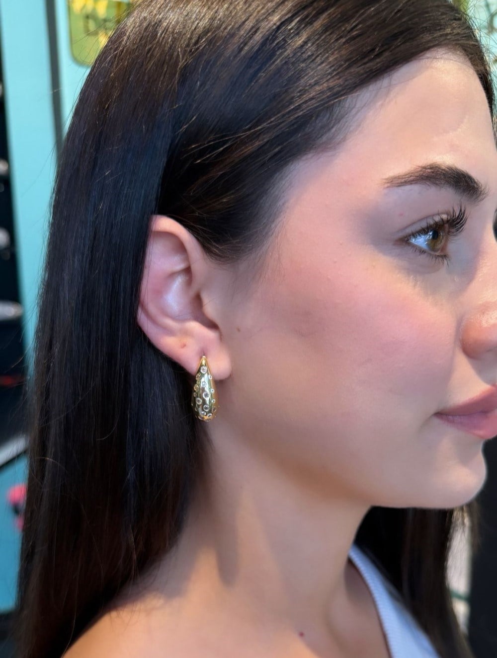 14K ALTIN KAPLAMA ZİRKON MARKA MODEL KÜPE