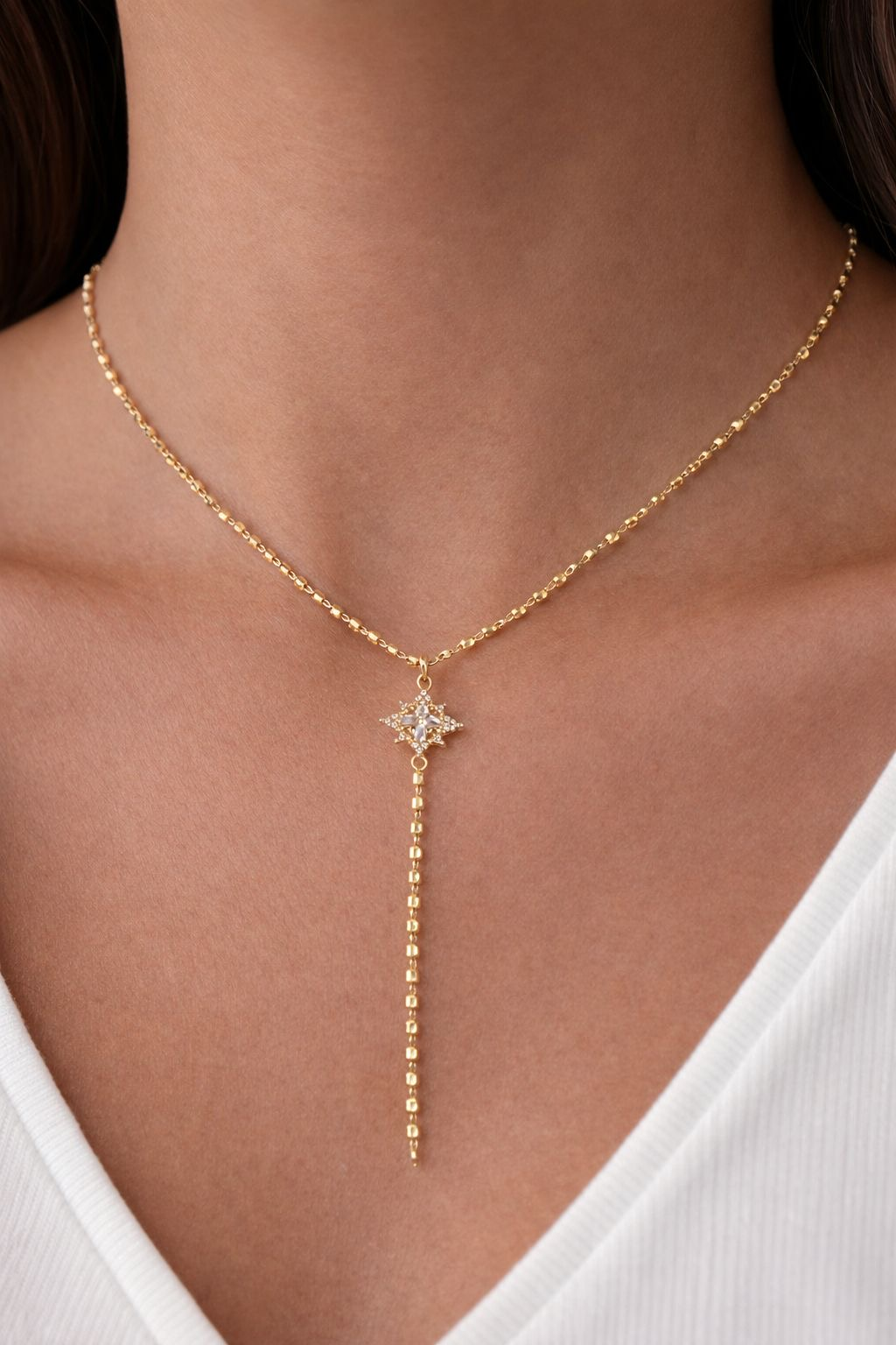 14K ALTIN KAPLAMA DORİKA Y KOLYE