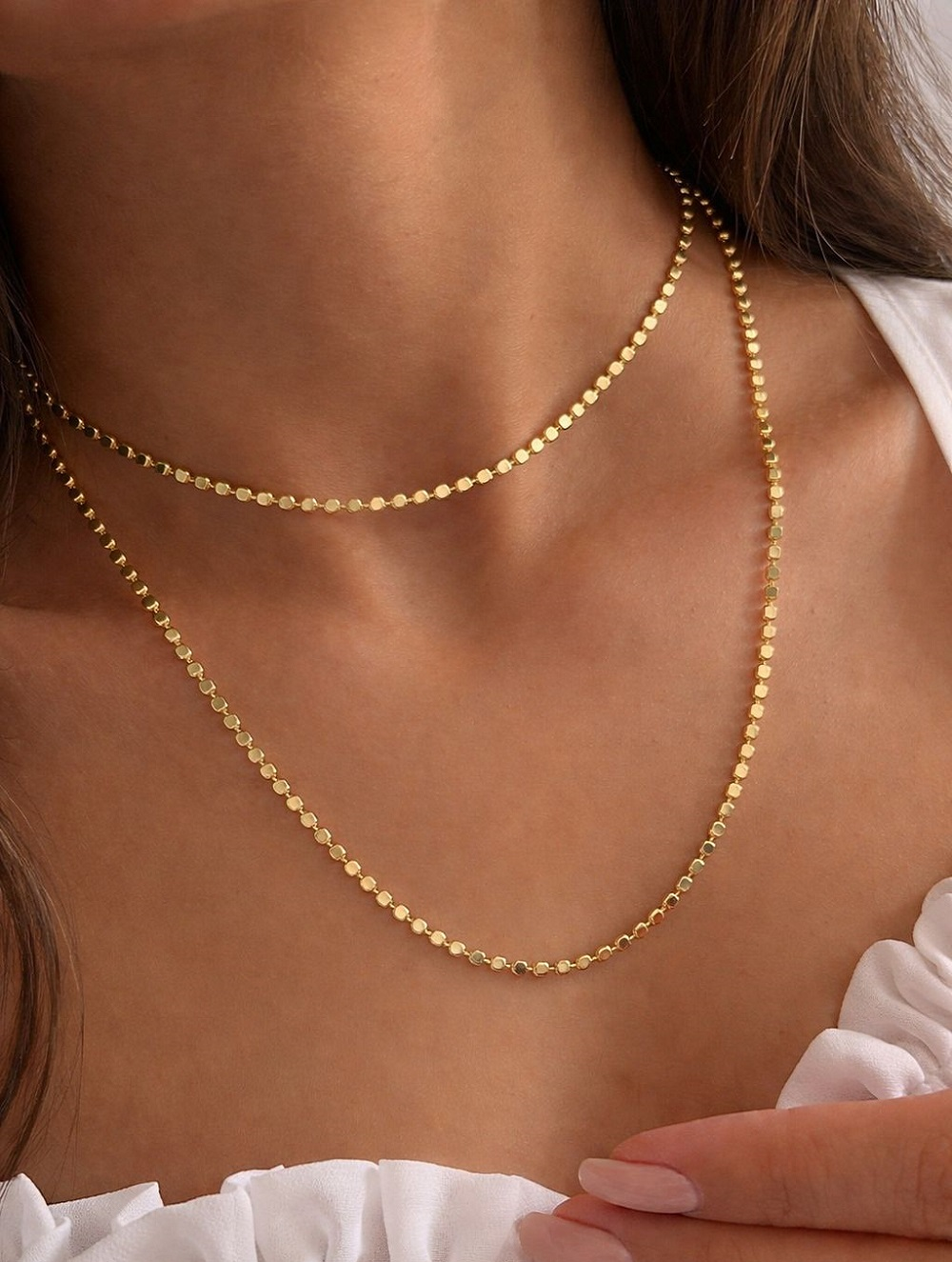 14K ALTIN KAPLAMA İTHAL PUL KOLYE