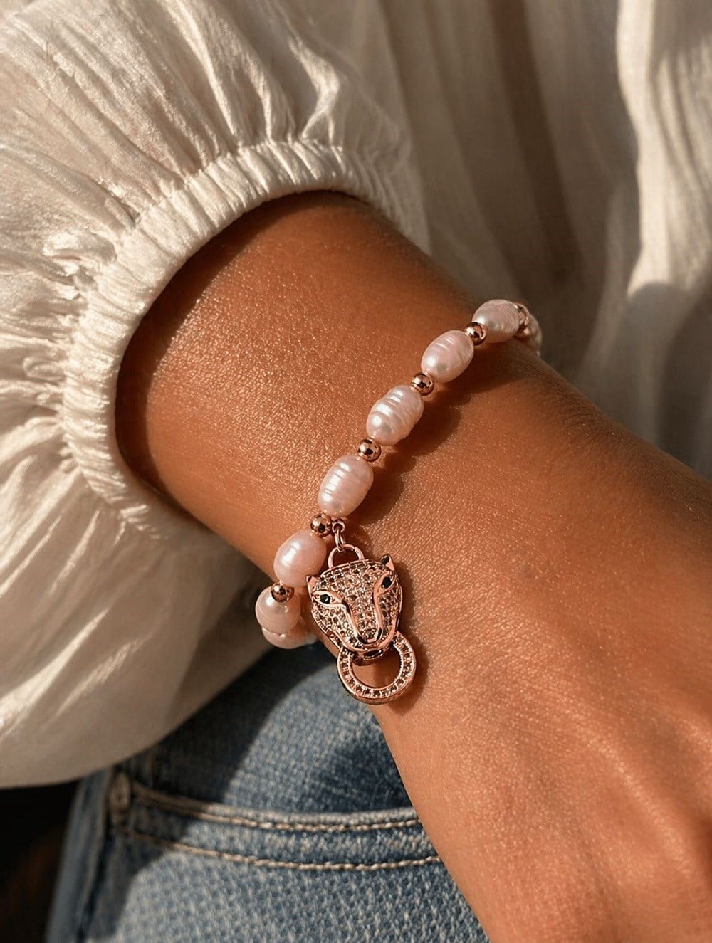 VİP İNCİLİ KAPLAN BİLEKLİK