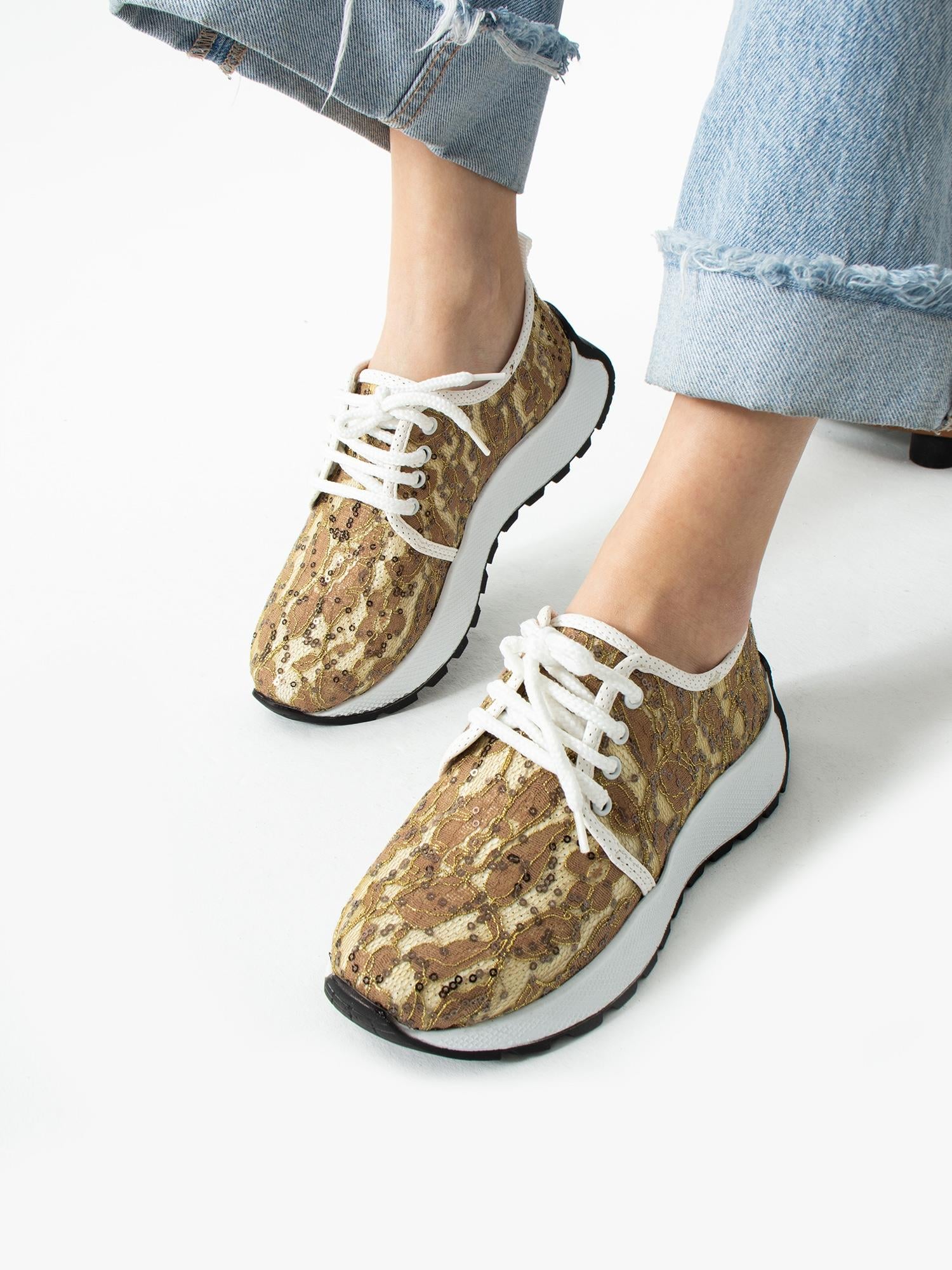 AURELA Vizon Dantel Pul Detaylı Kadın Sneakers
