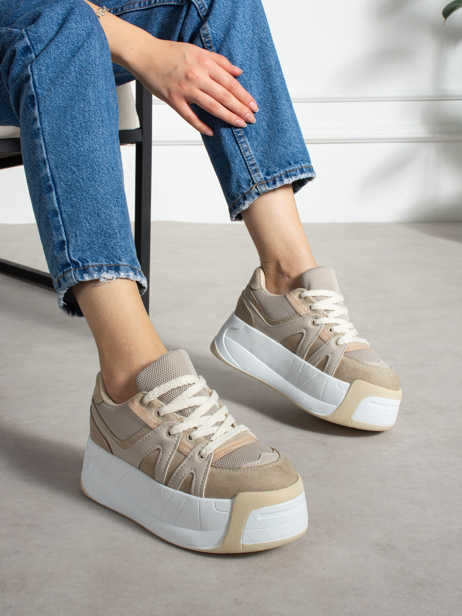 CARLA Vizon Yüksek Tabanlı Kadın Sneakers