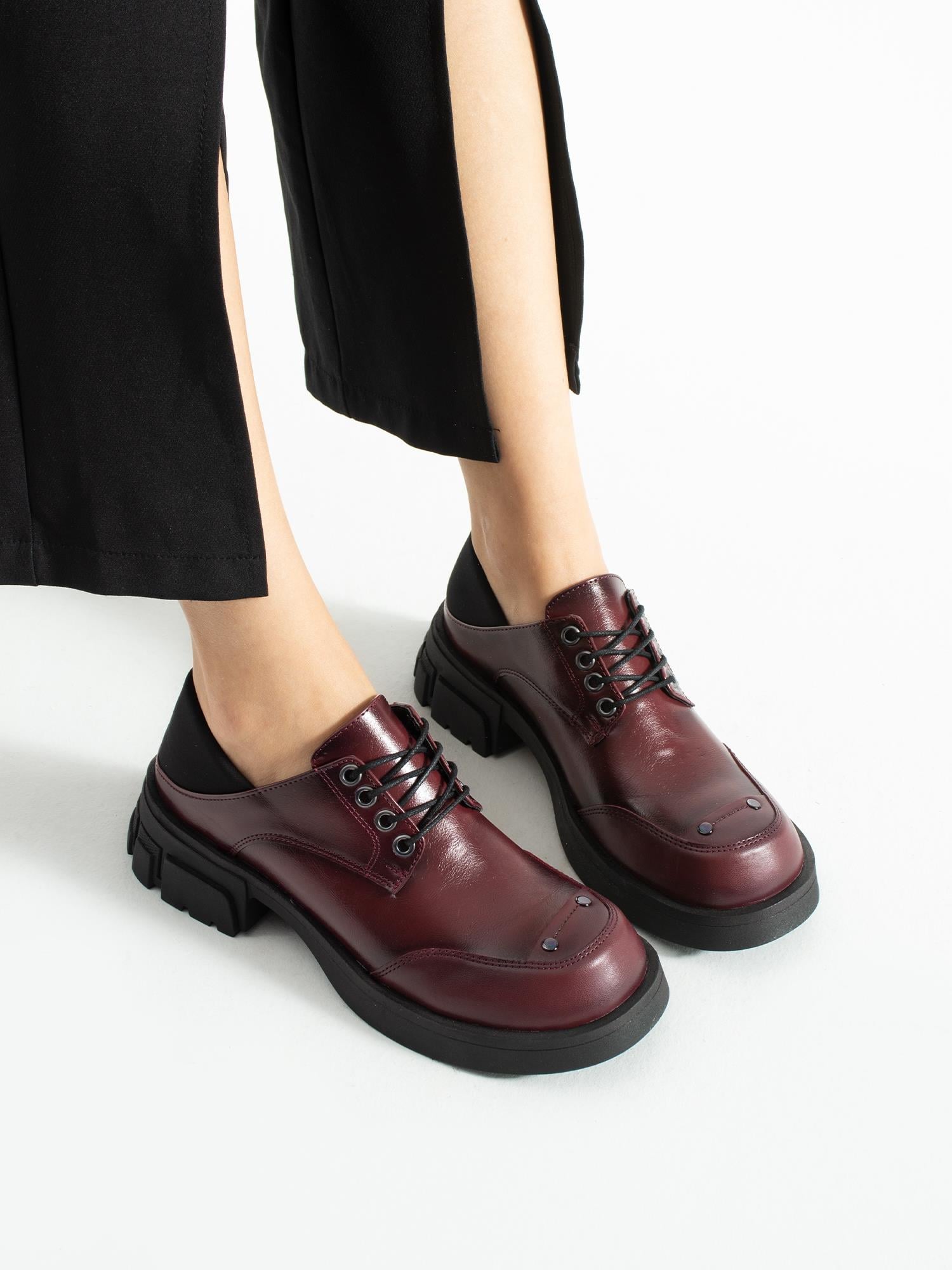 EDOSKİ Bordo Rustik Kadın Loafer