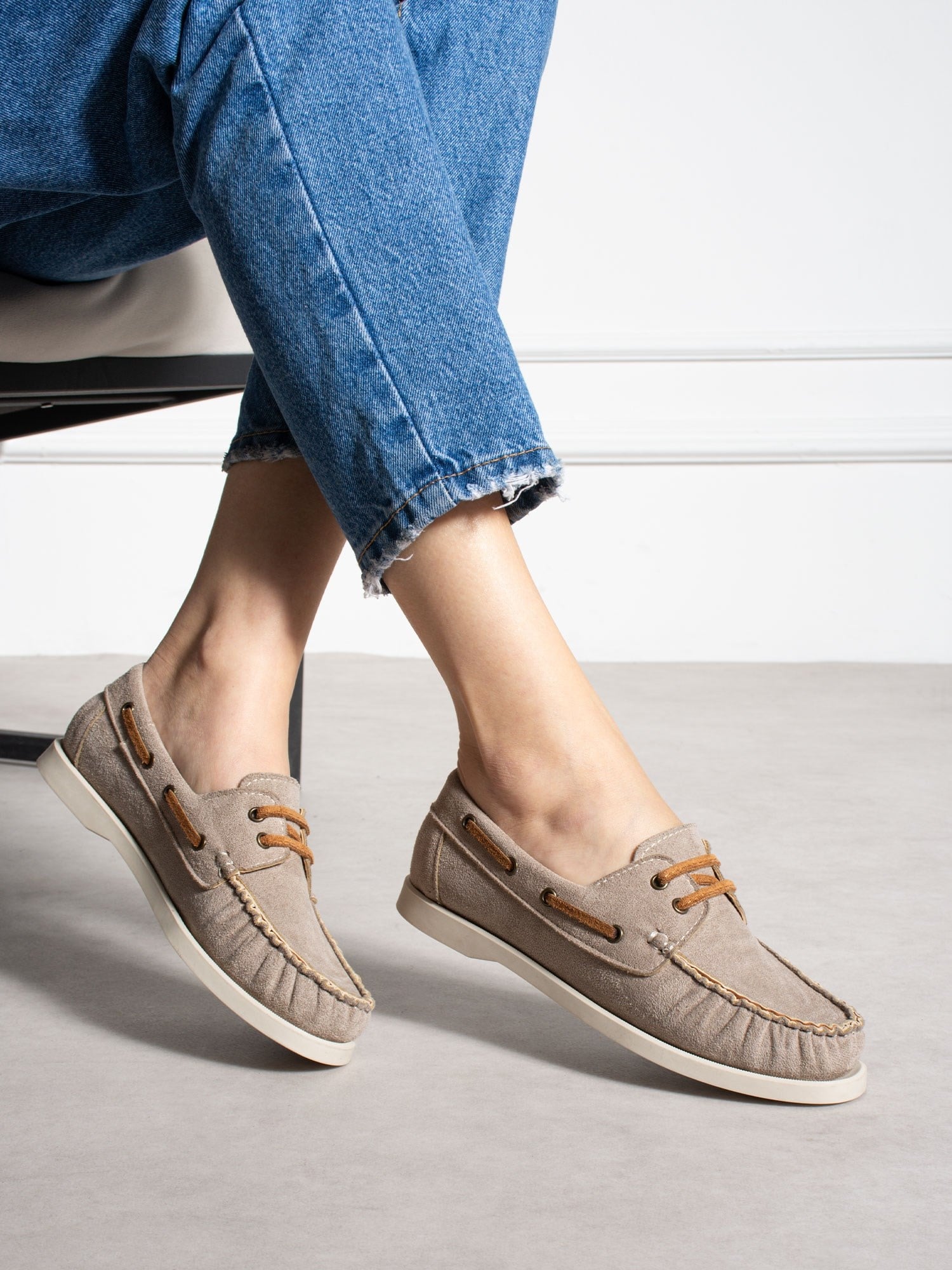 ELMAR Krem Bağcıklı Kadın Loafer