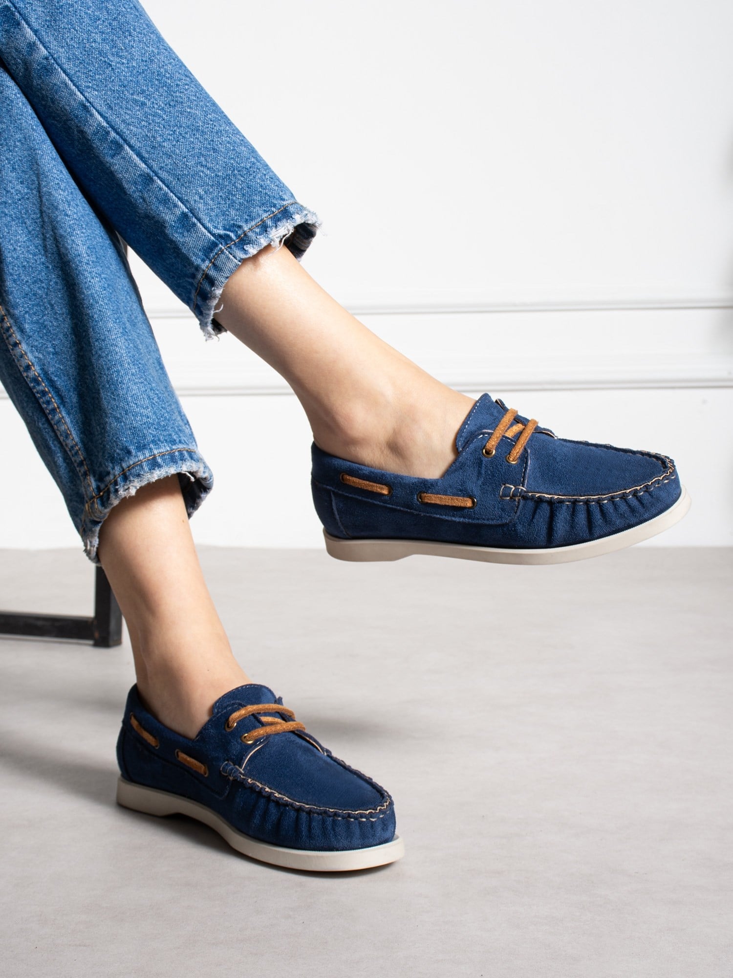 ELMAR Lacivert Bağcıklı Kadın Loafer