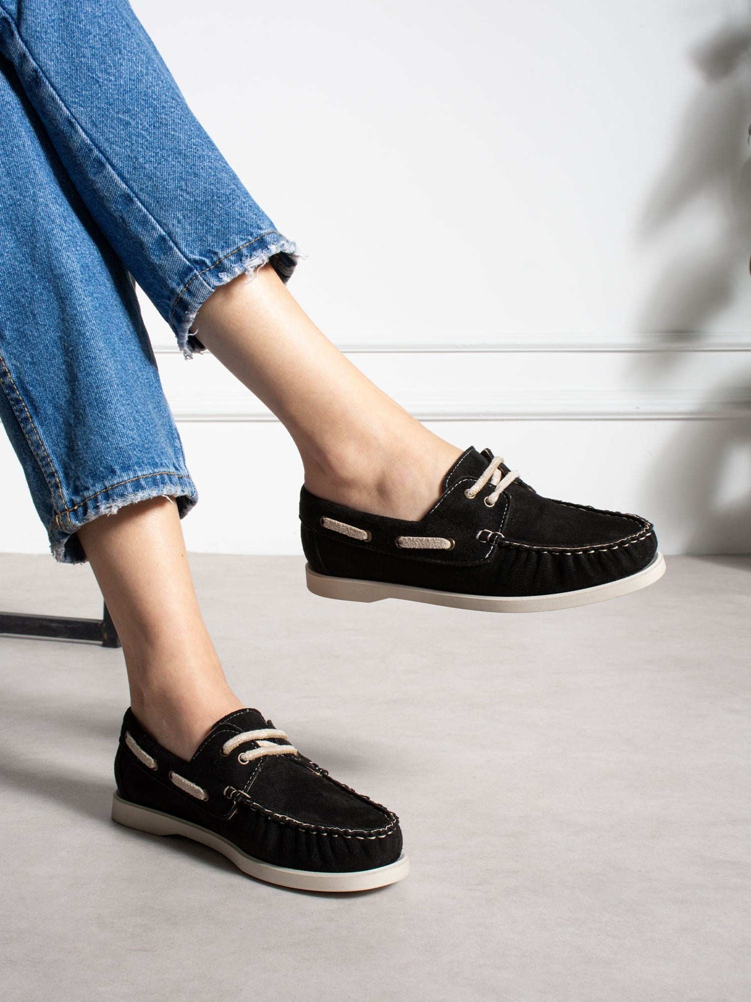 ELMAR Siyah Bağcıklı Kadın Loafer