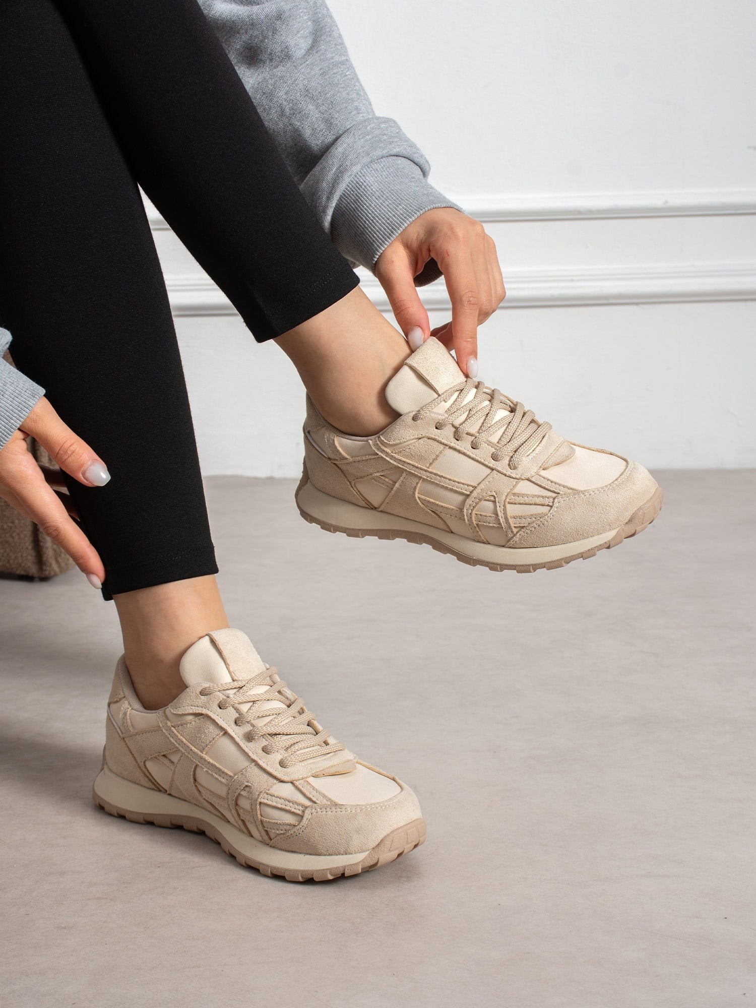 ELVİA Krem Kadın Sneakers