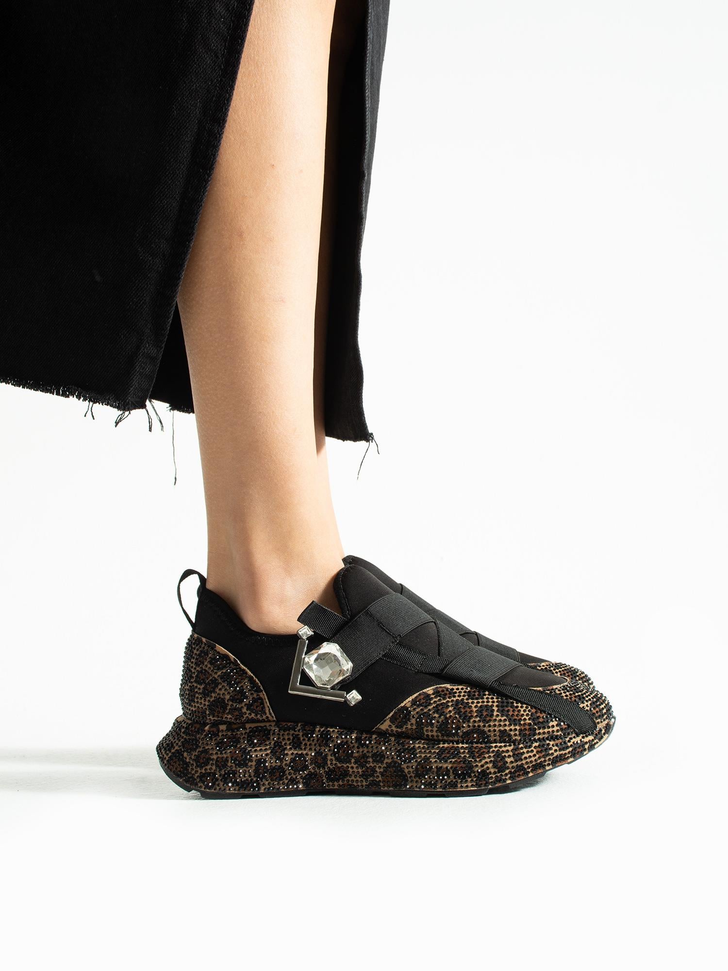 GOCCİA Leopar Taşlı Kadın Sneakers