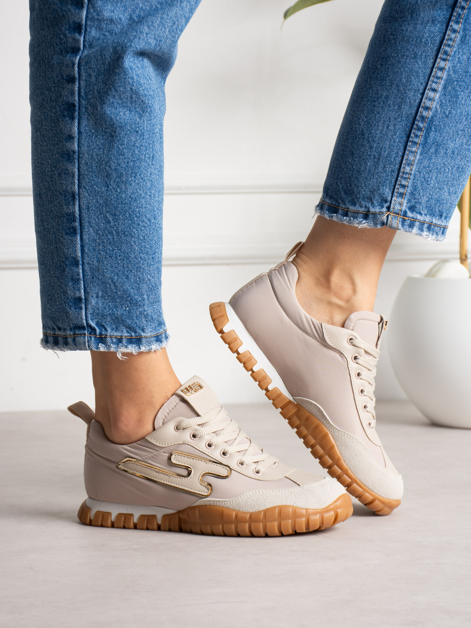 LEGNO Krem Kadın Sneakers
