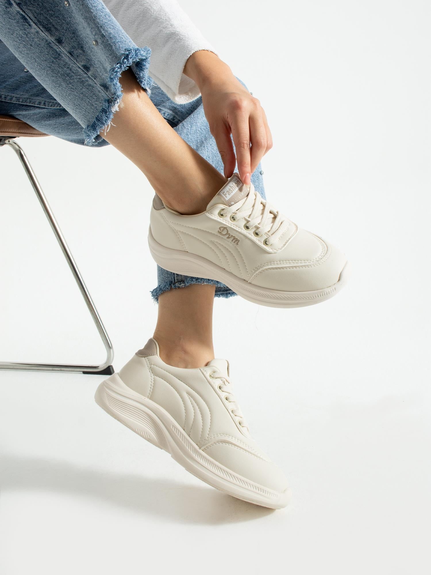 ORİGO Krem Kadın Sneakers
