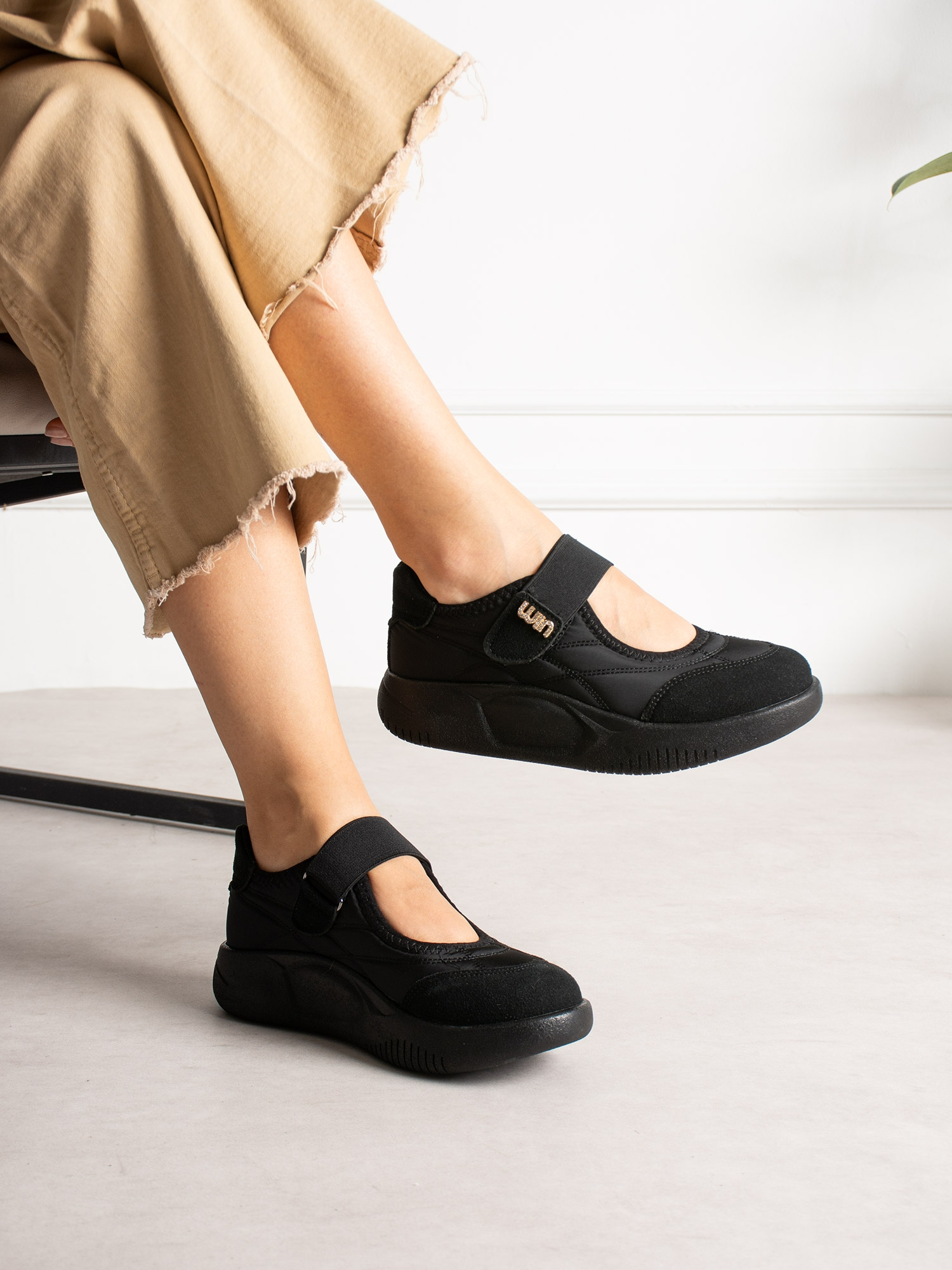 SCALA Siyah Cırtlı Kadın Sneakers