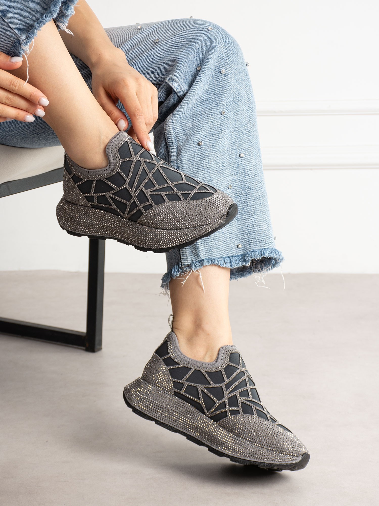 SERELLA Platin Taşlı Kadın Sneakers