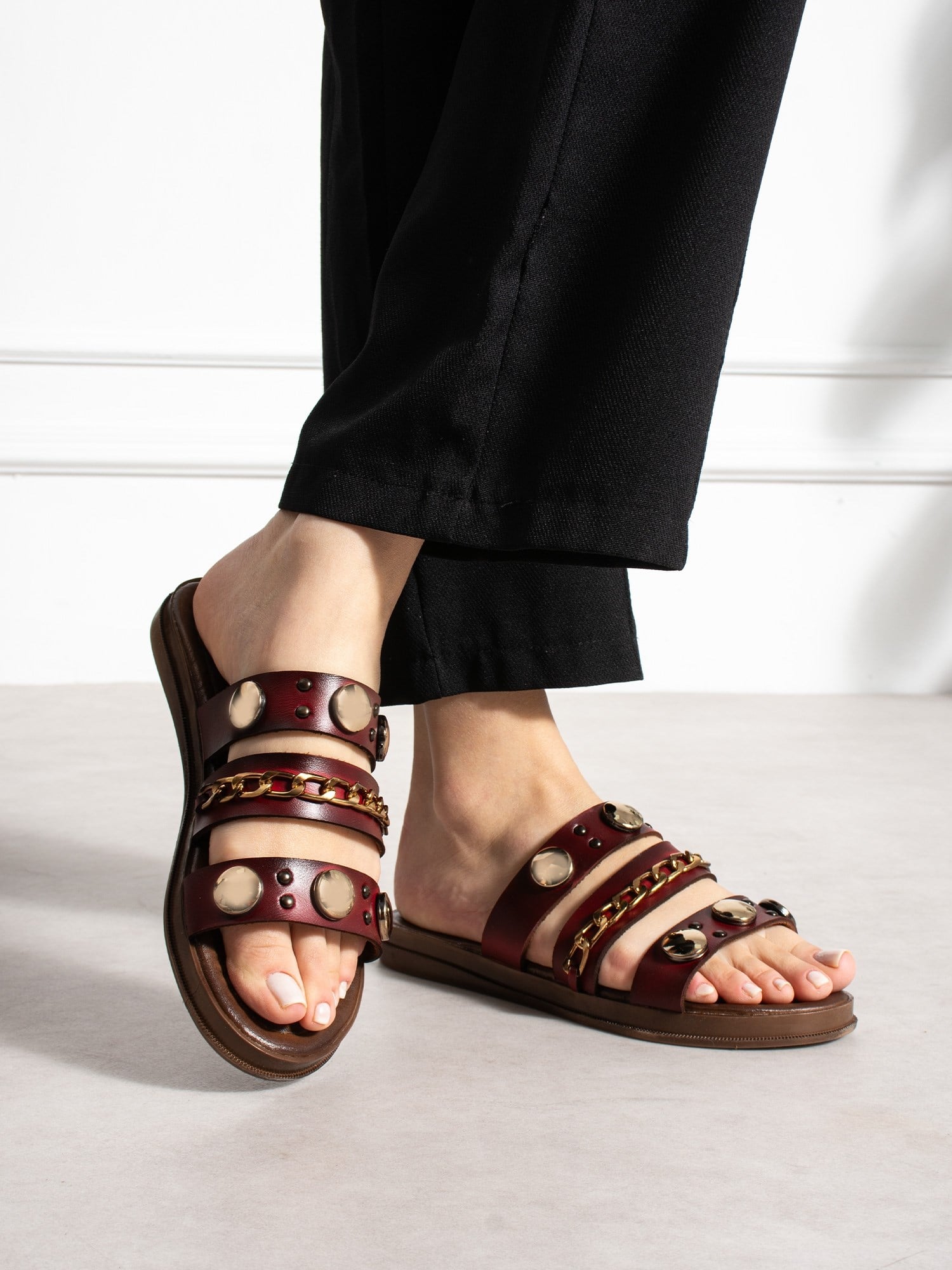 VELORA Bordo Kadın Terlik