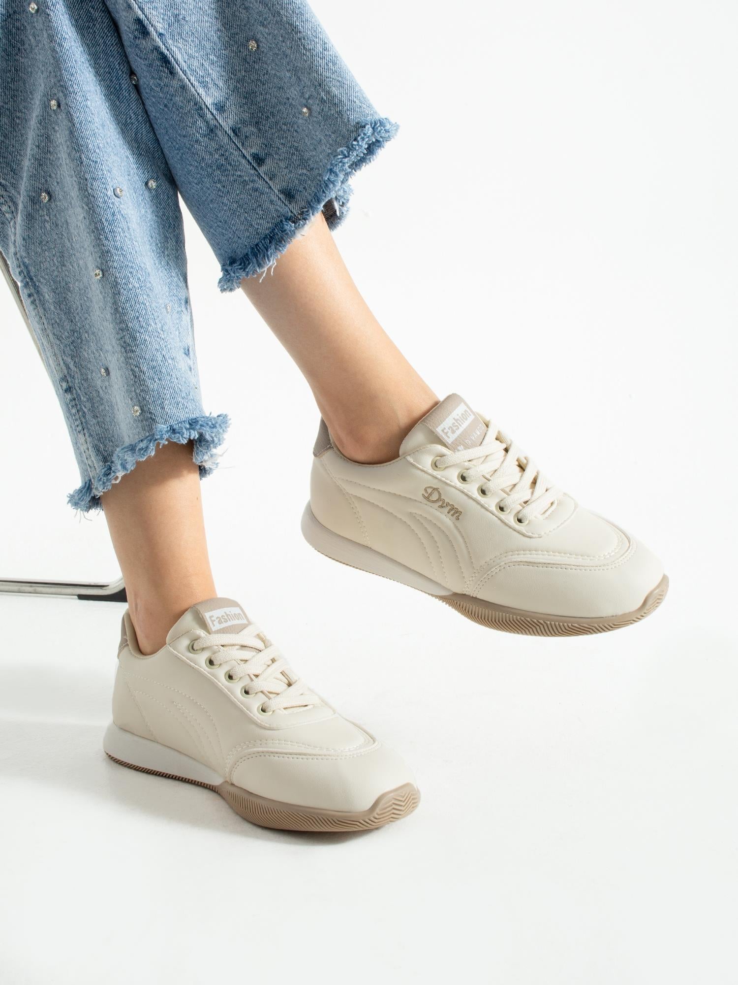 VİRTZ Krem Ortopedik Kadın Sneakers