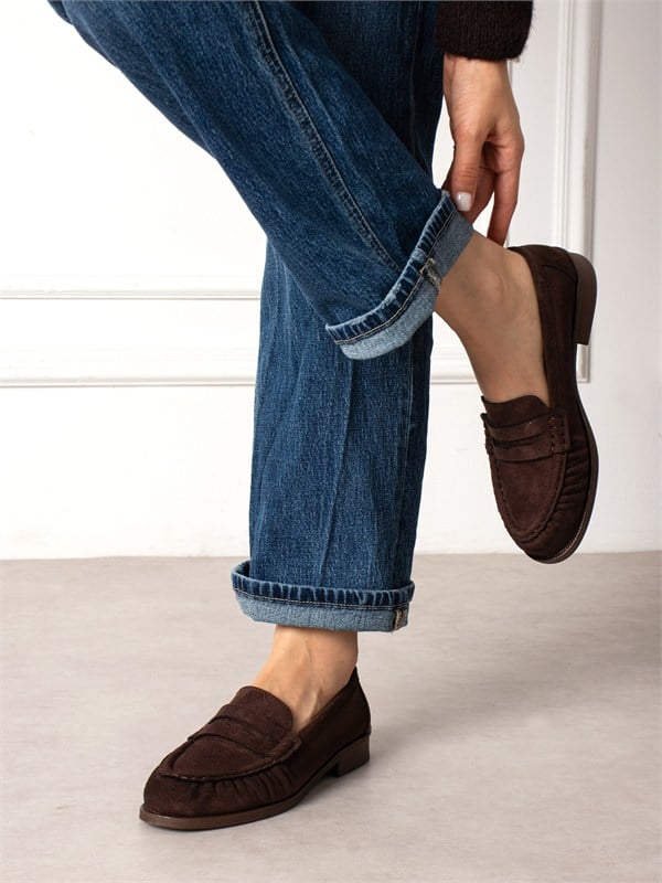 BOLLY Kahve Süet Kadın Loafer
