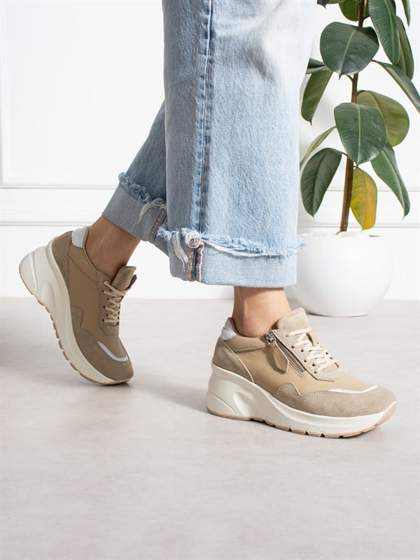 LARİNA Vizon Hakiki Deri Kadın Sneakers