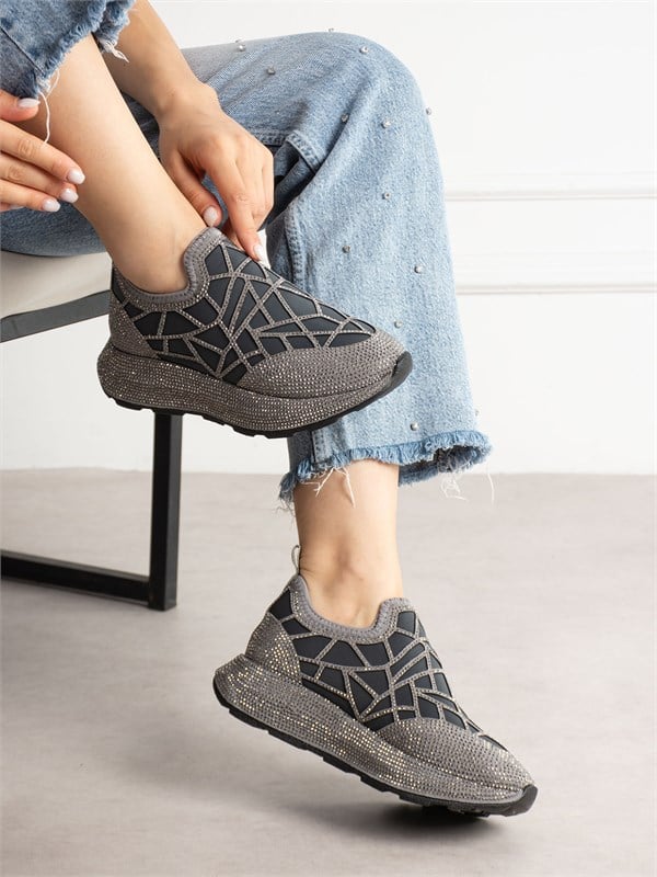 SERELLA Platin Taşlı Kadın Sneakers